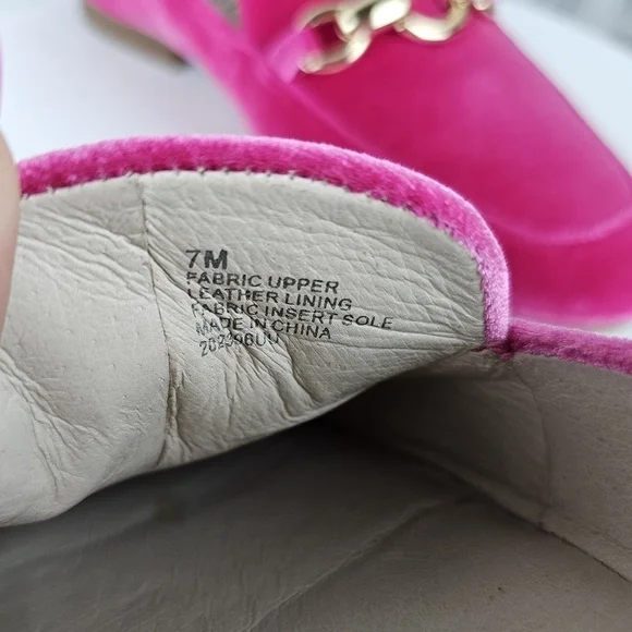 Gianni Bini Buckle Velvet Pink Flat Loafers Size 7 - Picture 8 of 12